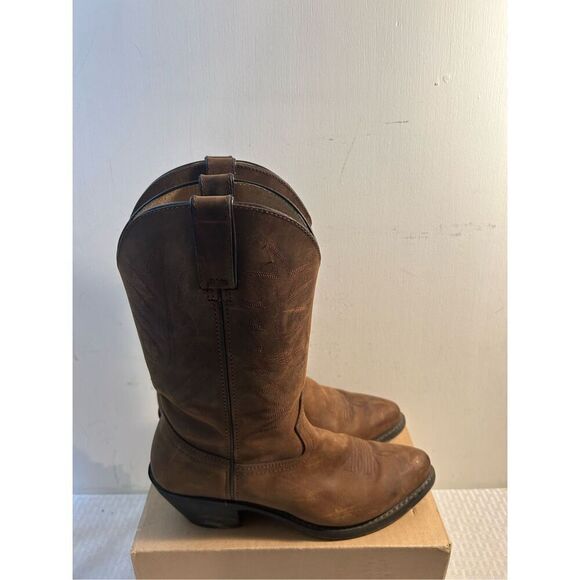 Durango 11" shaft stitch western boots 9m brown scuffs RD4112 - Picture 2 of 8